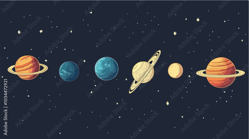 Fototapeta premium Illustration of space. Planets. Galaxy.