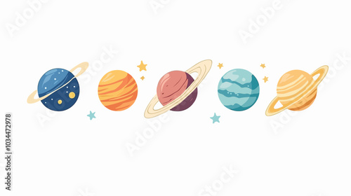 Illustration of space. Planets. Galaxy.