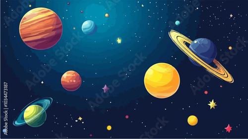 Illustration of space. Planets. Galaxy.