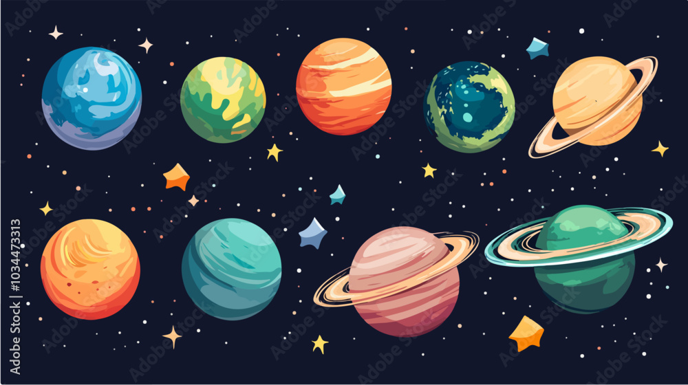 Illustration of space. Planets. Galaxy. Illustration of space. Planets. Galaxy.