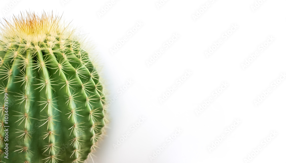 Cactus Leaves pattern on side position provides copy space for text. background concept isolated white Cactus Leaves pattern on side position provides copy space for text. background concept isolated white