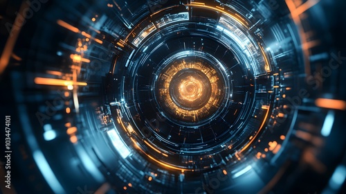 Wallpaper Mural Abstract circular science fiction futuristic background.  Torontodigital.ca