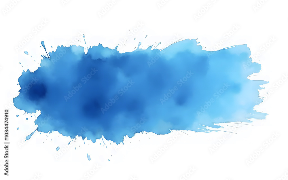 Obraz premium blue paint brush strokes in watercolor white background