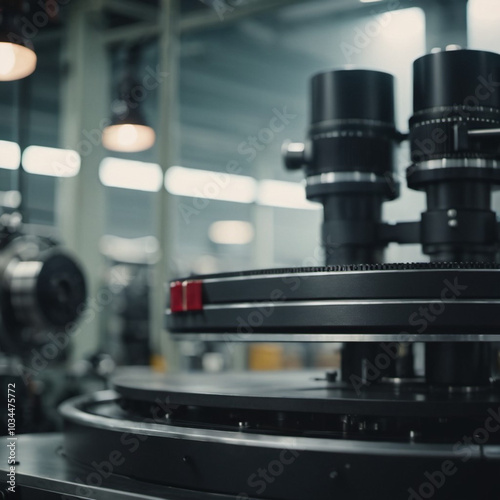 A manufacturing facility showcases advanced milling processes with a machine tool creating intricate parts, emphasizing engineering precision and efficiency. Generative AI photo