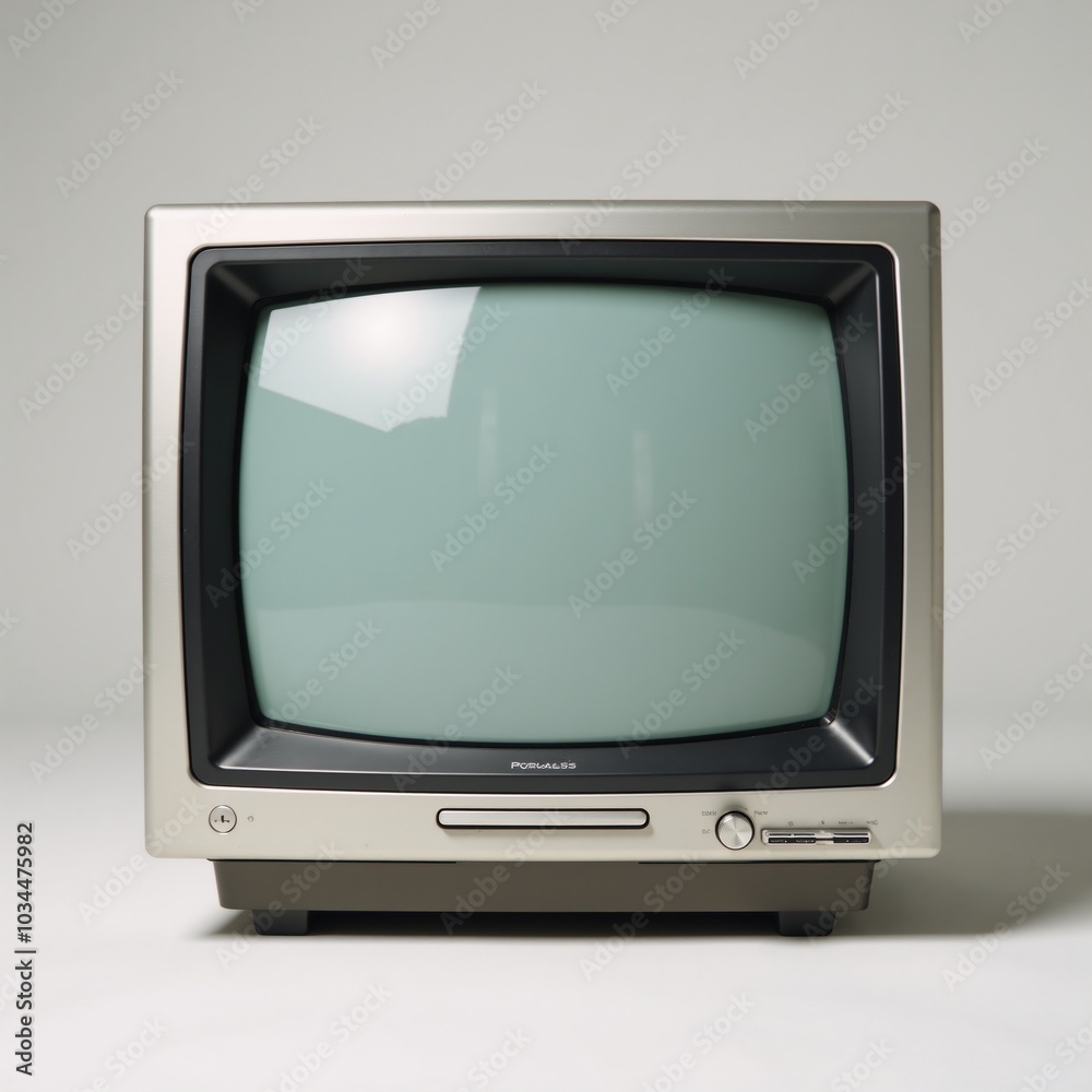 Minimalist icon representing an outdated CRT TV embodying the nostalgic charm of vintage media consumption Minimalist icon representing an outdated CRT TV embodying the nostalgic charm of vintage media consumption