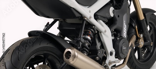 Wallpaper Mural A sleek motorcycle with an aggressively styled black suspension system for superior performance and detail Torontodigital.ca