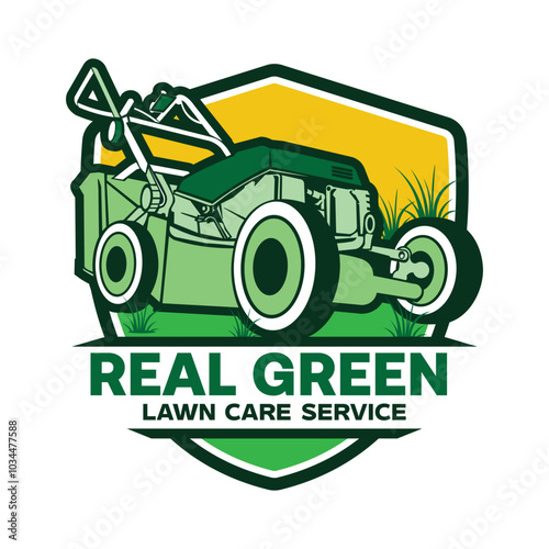 Lawn Mover vector illustration, perfect for Lawn Care company logo design photo