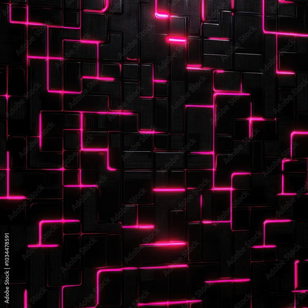 a black and pink wall with a lot of pink lights a black and pink wall with a lot of pink lights