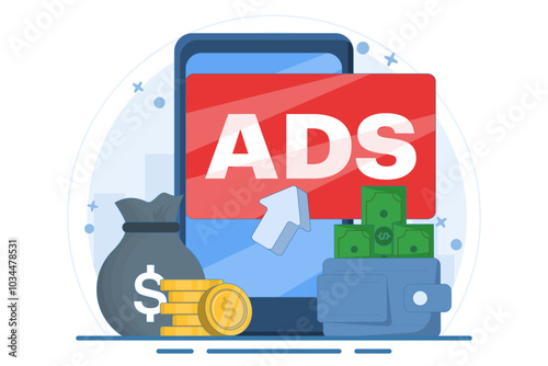 The concept of paid advertising is displaying ads on websites that generate revenue, internet marketing, pay per click, PPC, Advertising or commercials, Promoting brands to the audience.