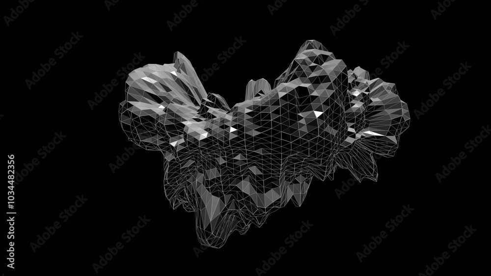 Puffed: Destructed geometry Pattern Space Geometric Landscape Modern Technology Design Background 4K stock animation video