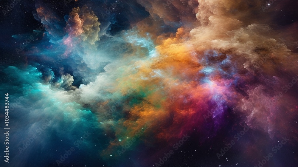 Celestial Dance: A Dynamic Cosmic Scene of Swirling Stars and Vibrant Nebulas Celestial Dance: A Dynamic Cosmic Scene of Swirling Stars and Vibrant Nebulas
