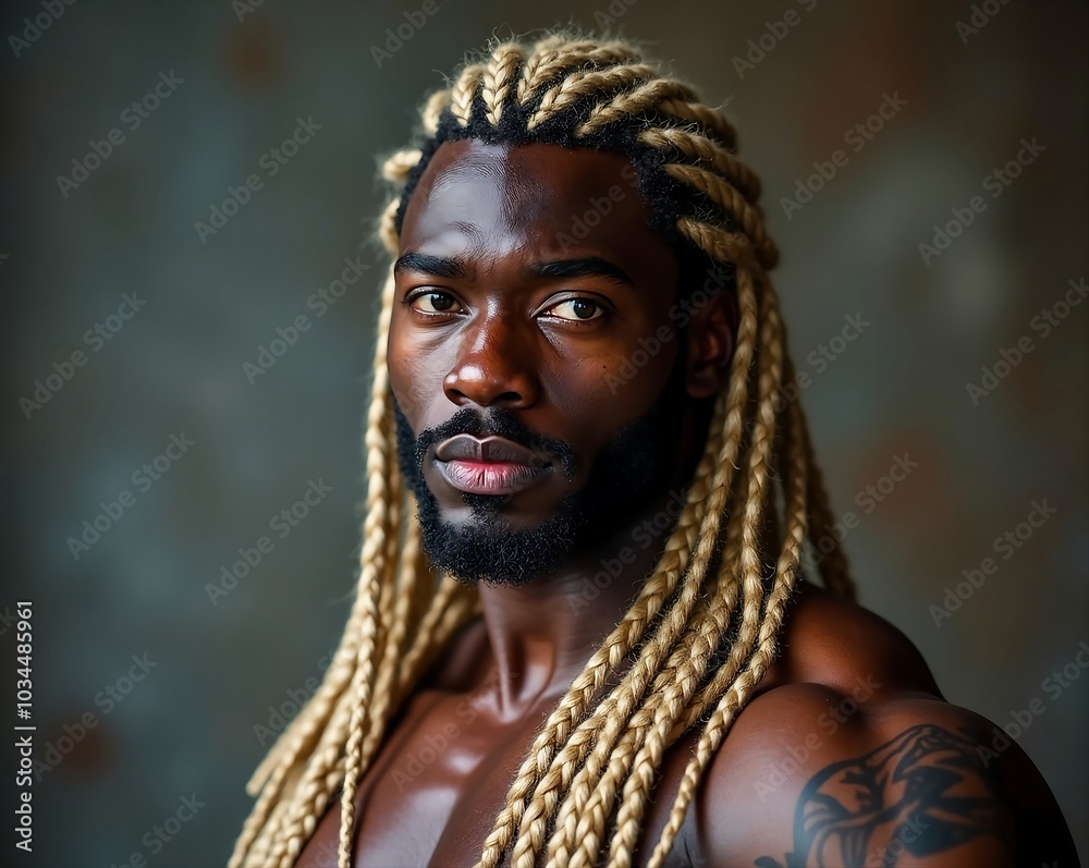 African American athletic man African American athletic man