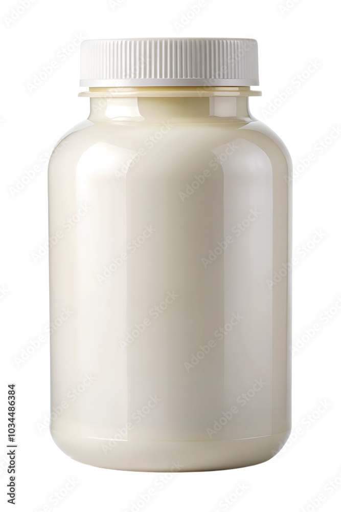 Creamy jar on white background Creamy jar on white background