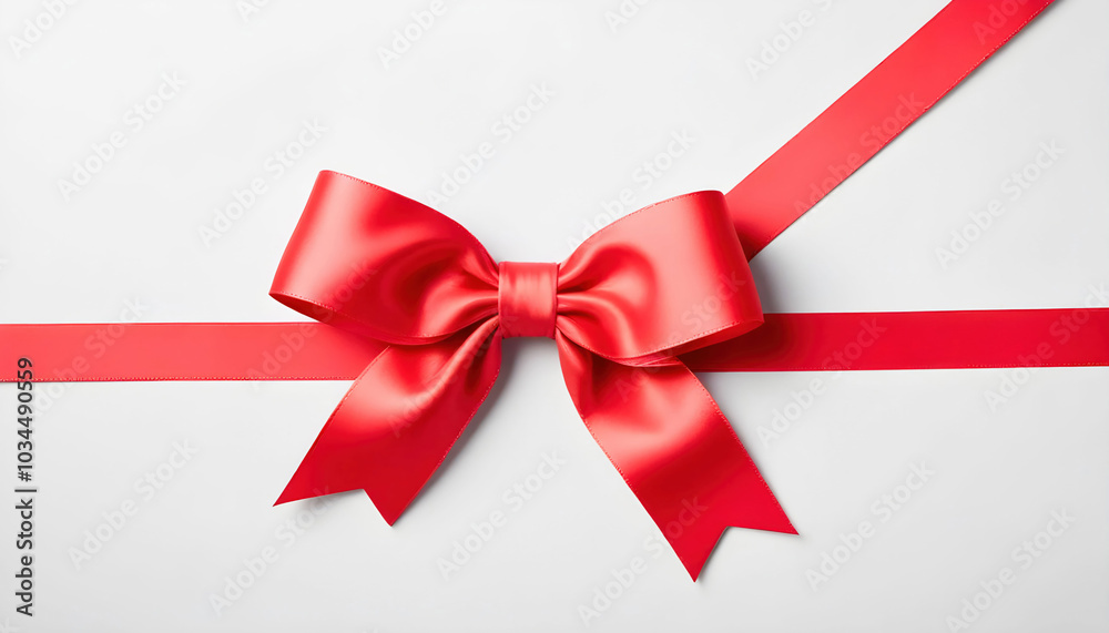 A red satin ribbon with a bow displayed on a white background, perfect for gifts, decorations, or festive occasions, adding a touch of elegance and charm A red satin ribbon with a bow displayed on a white background, perfect for gifts, decorations, or festive occasions, adding a touch of elegance and charm