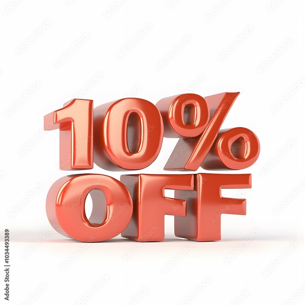 3D 10% Off Discount Promotion Asset Isolated on White Background 3D 10% Off Discount Promotion Asset Isolated on White Background
