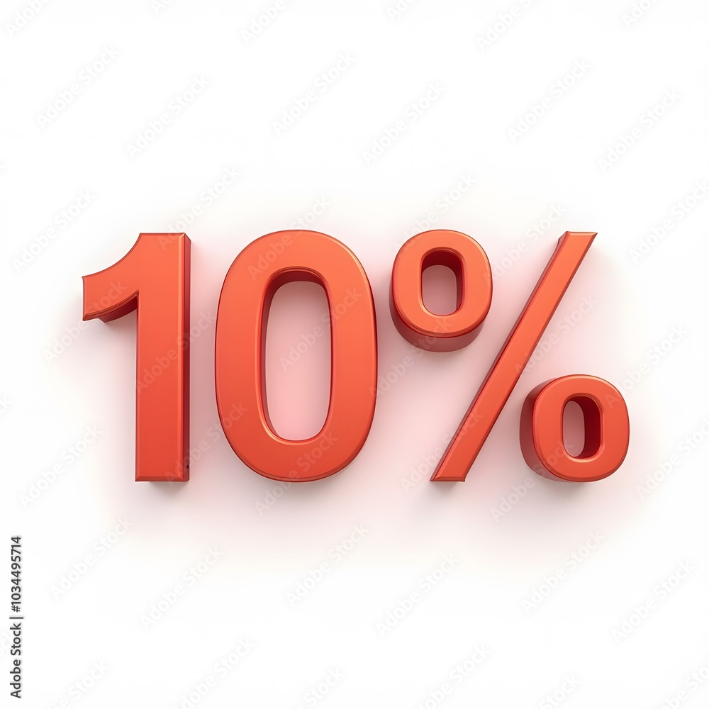 3D 10% Off Discount Promotion Asset Isolated on White Background 3D 10% Off Discount Promotion Asset Isolated on White Background