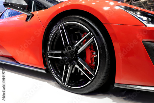 Roue Voiture sport rouge