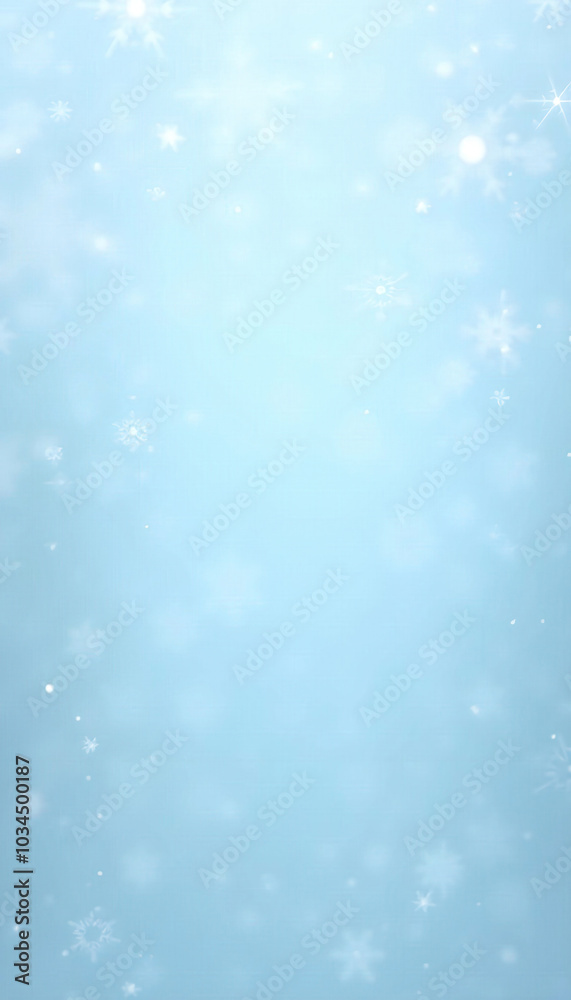 Soft falling snow banner featuring a light blue background with delicate snowflakes gently cascading, creating a serene winter atmosphere perfect for seasonal celebrations