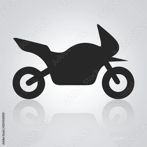 Motorcycle icons, unique icons, bike logo with a silver background