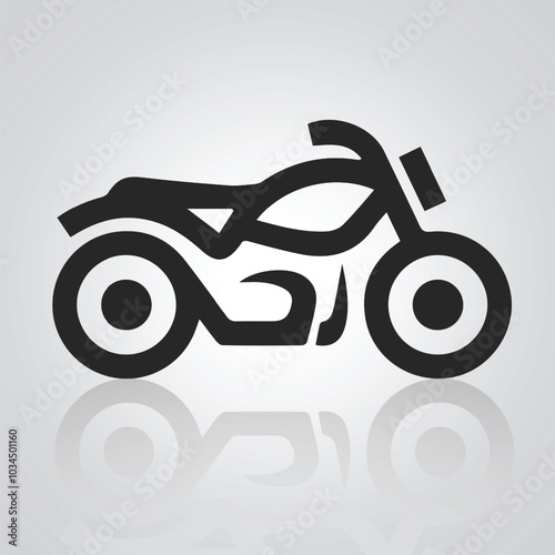 Motorcycle icons, unique icons, bike logo with a silver background