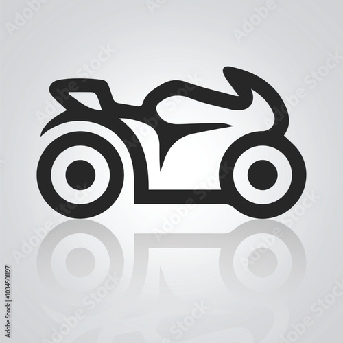 Motorcycle icons, unique icons, bike logo with a silver background