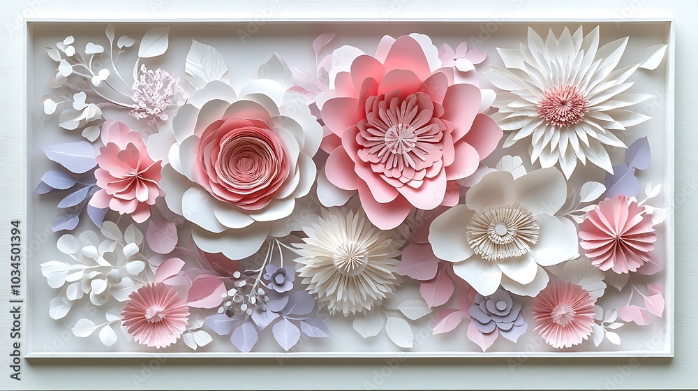 Charming Paper Flowers in Light Pink and White Color Palette picture Charming Paper Flowers in Light Pink and White Color Palette picture