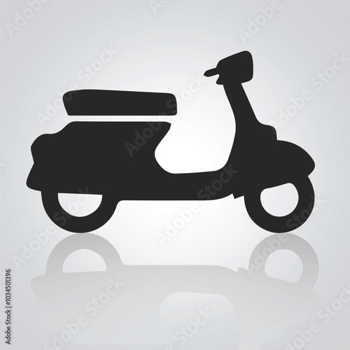 Vespa icons, vintage motorcycles, unique icons, bike logo with a silver background