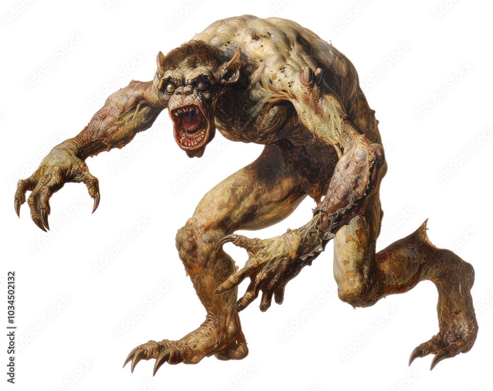 Fototapeta premium PNG Ferocious werewolf fantasy creature