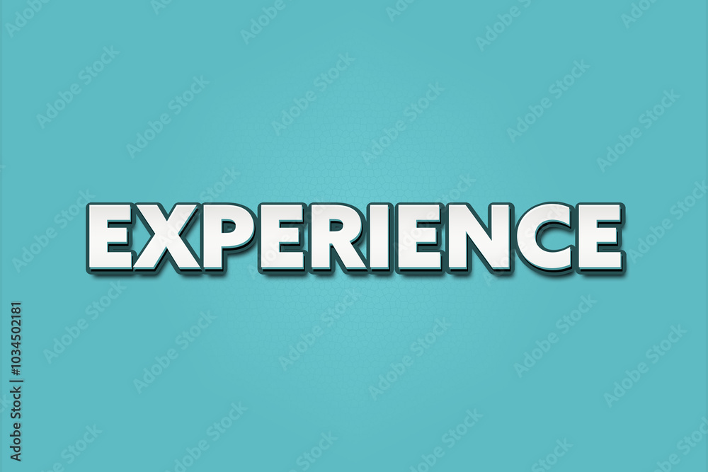 Fototapeta premium Experience. A Illustration with white text isolated on light green background.