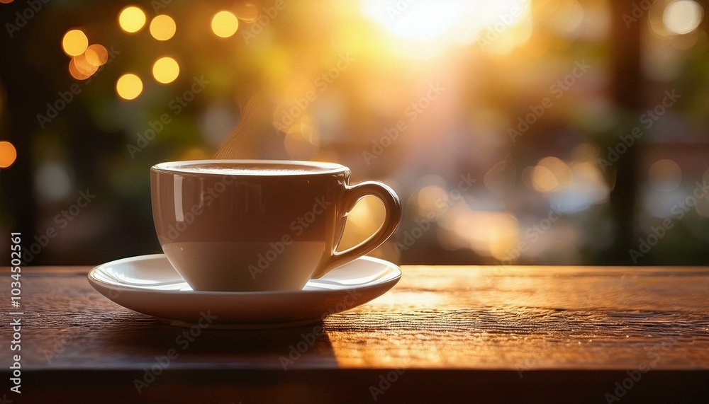 a cup of coffee sitting on a table representing warmth and relaxation this conveys comfort in everyday moments a cup of coffee sitting on a table representing warmth and relaxation this conveys comfort in everyday moments