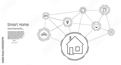 Exploring the concept of smart home technology with interconnected devices and user interfaces illustrating modern living enhancements