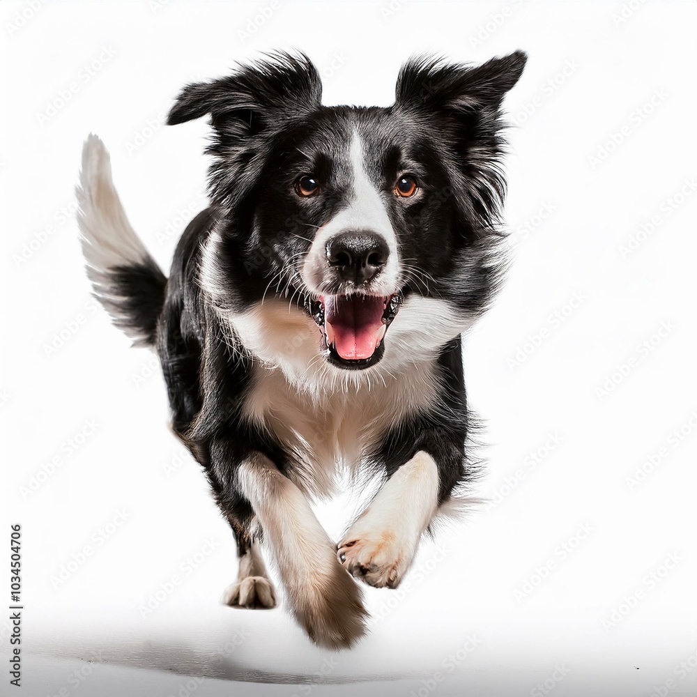 border collie dog running isolated on white background cutout border collie dog running isolated on white background cutout