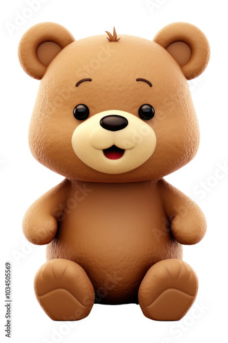 PNG Cartoon plush bear toy.