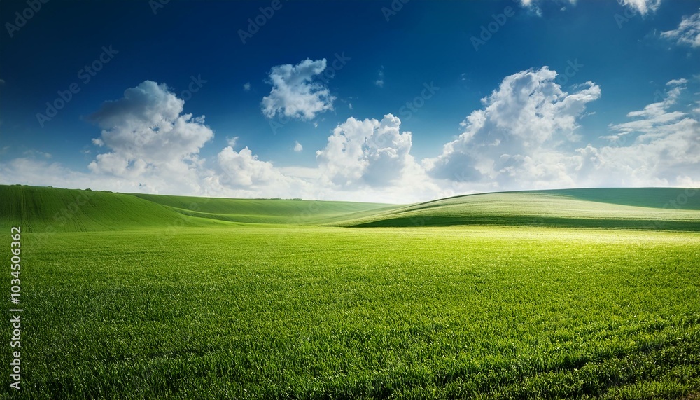 Fototapeta premium green field and sky