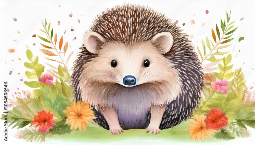 hedgehog watercolor isolated on white background cutout hedgehog watercolor isolated on white background cutout