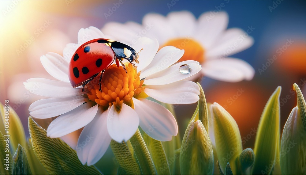 Obraz premium ladybug on flower