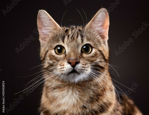 portrait of cat on dark background