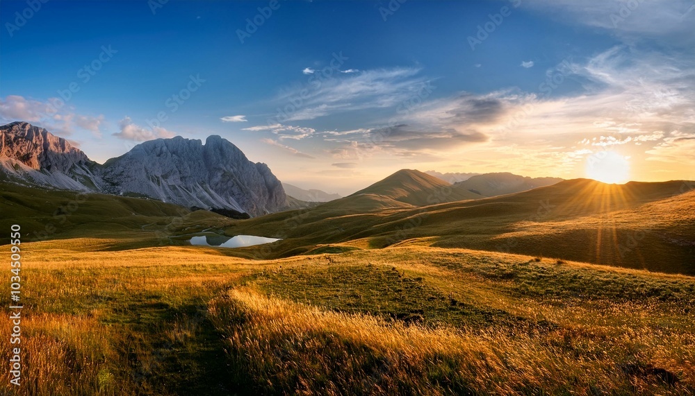 view of campo imperatore at sunset view of campo imperatore at sunset