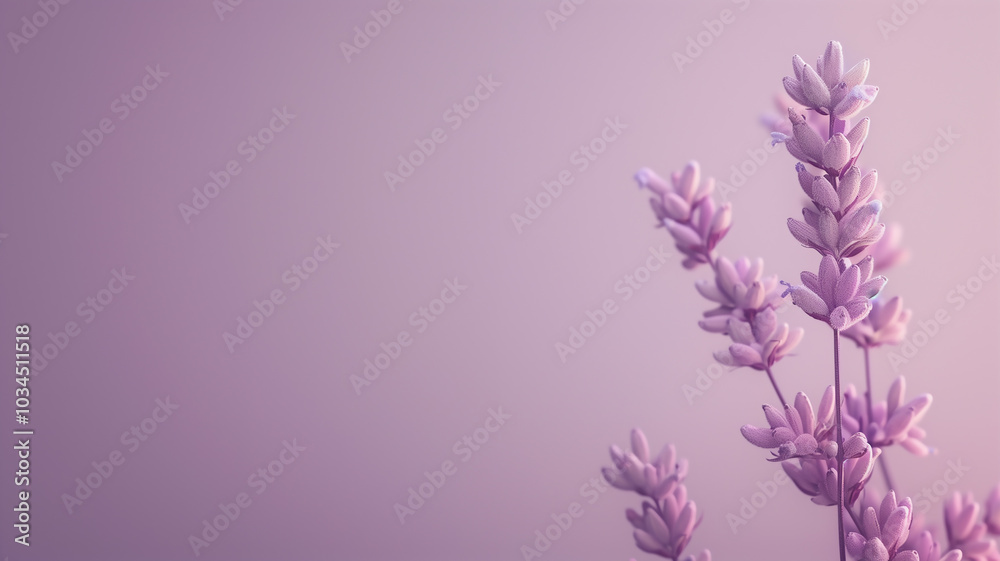 Lavender Flowers on Soft Pastel Background with Copy Space Lavender Flowers on Soft Pastel Background with Copy Space