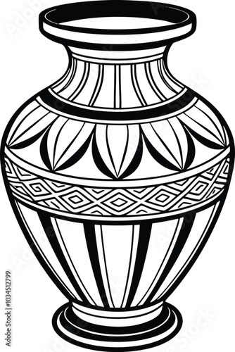 Old vase. Vector design concept illustration EPS10. Antique vases on a white background