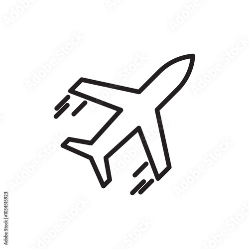 Airplane icon Simple thin outline