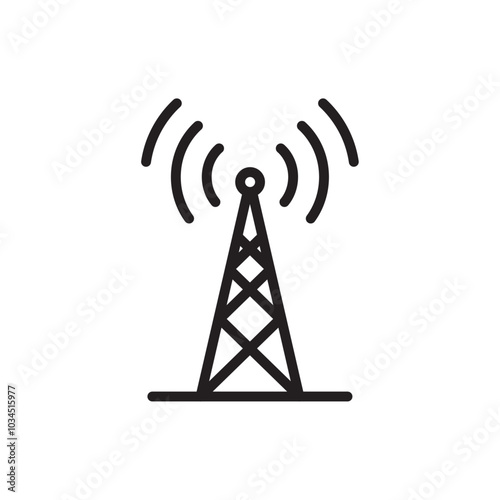 Antenna icon Simple thin outline