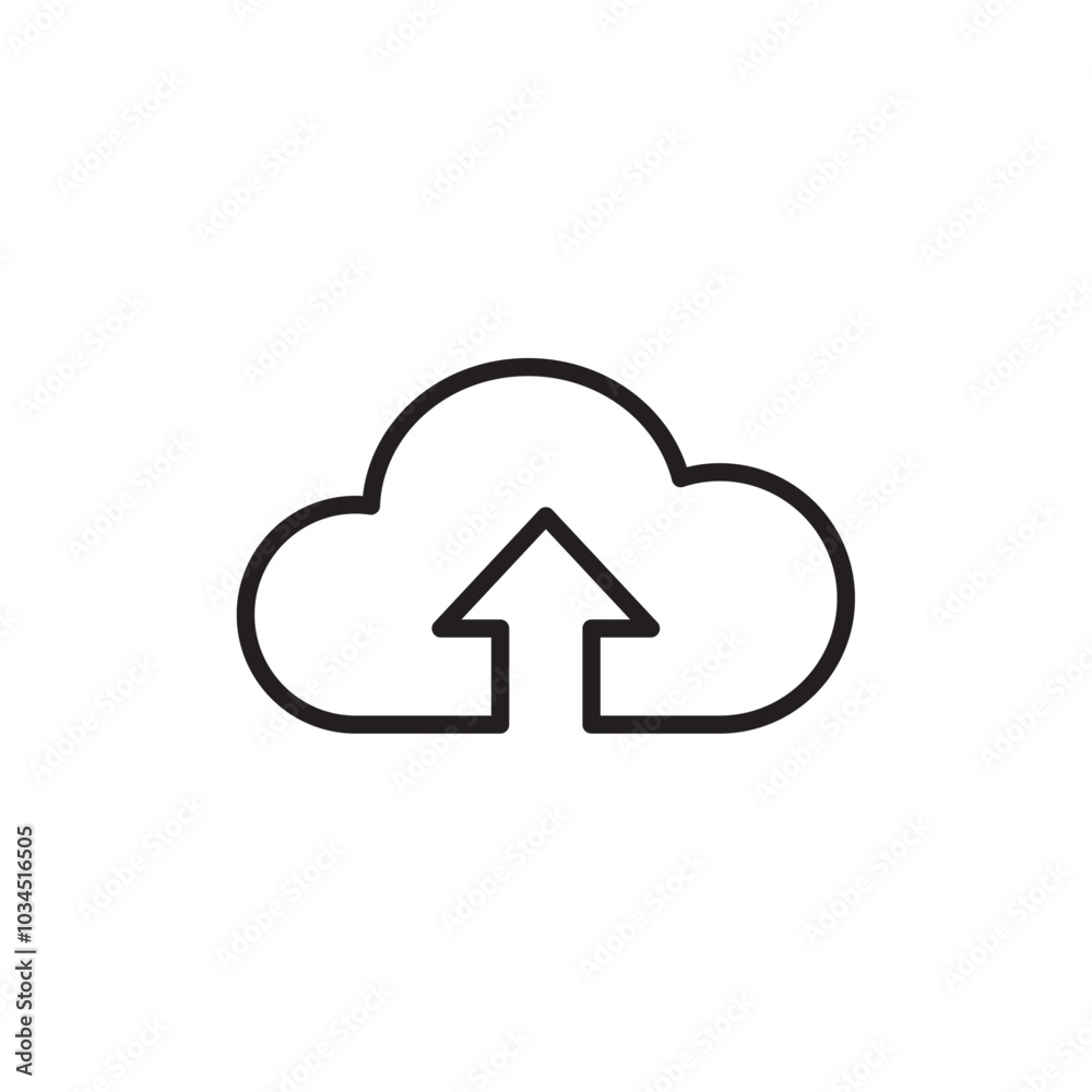 Cloud upload icon Simple thin outline Cloud upload icon Simple thin outline