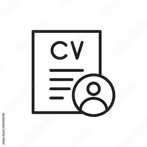 CV icon Simple thin outline