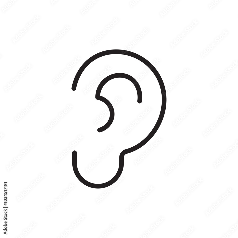 Ear icon Simple thin outline Ear icon Simple thin outline