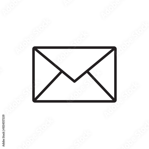 Email button icon Simple thin outline