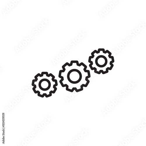 Gears icon Simple thin outline