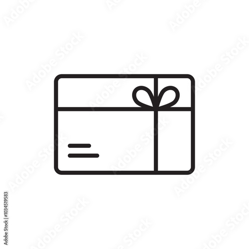 Gift card icon Simple thin outline