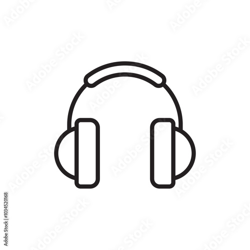 Headphones icon Simple thin outline