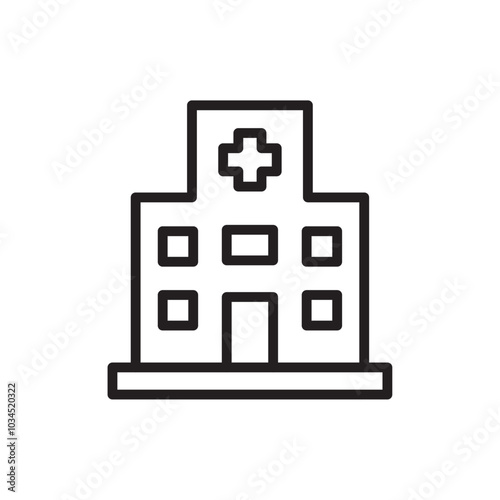 Hospital icon Simple thin outline